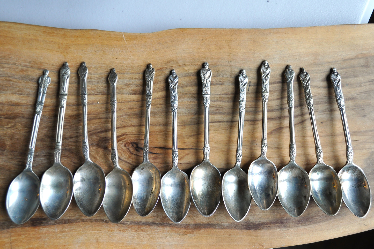 Antique 12 Apostle Silverplated Spoons - American Silverware Company Apostle Spoons - Followers of Jesus Silverware