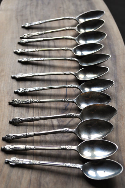 Antique 12 Apostle Silverplated Spoons - American Silverware Company Apostle Spoons - Followers of Jesus Silverware