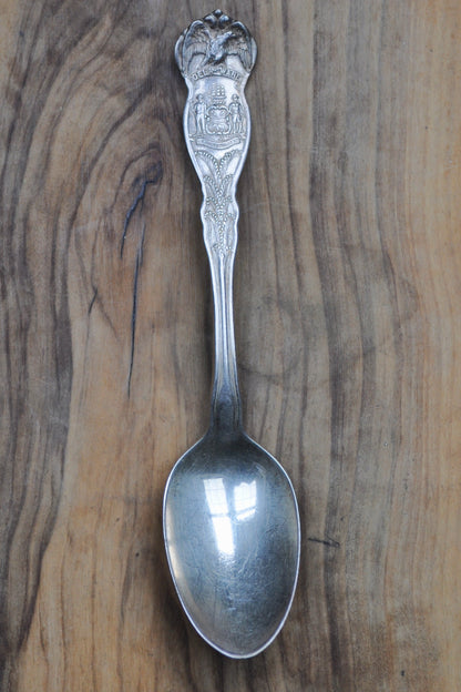 State Spoons! Large Lot of Antique Silverplated State Spoons - WM Rogers & Sons Spoons - Eagle Atop Spoon