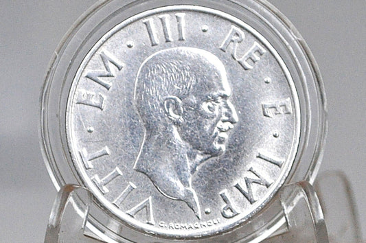 1939 Italian 2 Lira Coin - Uncirculated Condition - Victor Emmanuel III - Italy Two Lire Coin 1939 - Kingdom of Italy -