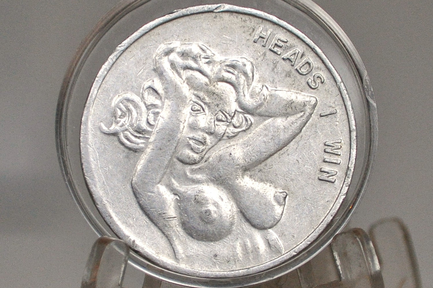 Risqué Heads/Tails Game Tokens - Heads I win, Tails you lose Tokens - Naked Lady Game Tokens