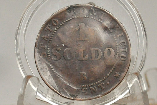 1866 1 Soldo Italian Papal States Vatican City Coin - Pope Pius IX Coin - Vatican City Pope Pius IX Coin