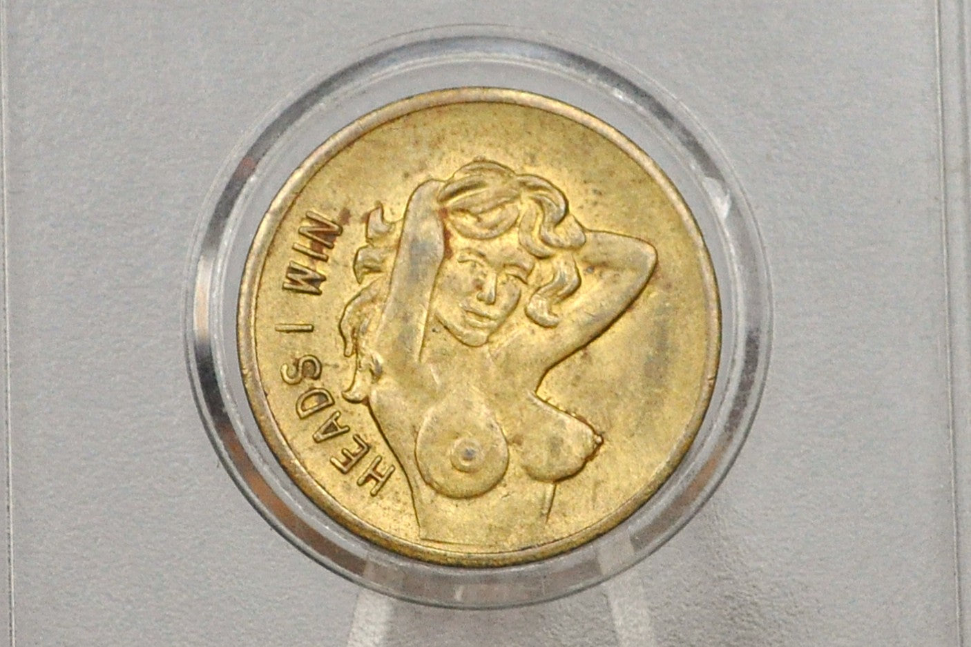 Risqué Heads/Tails Game Tokens - Heads I win, Tails you lose Tokens - Naked Lady Game Tokens