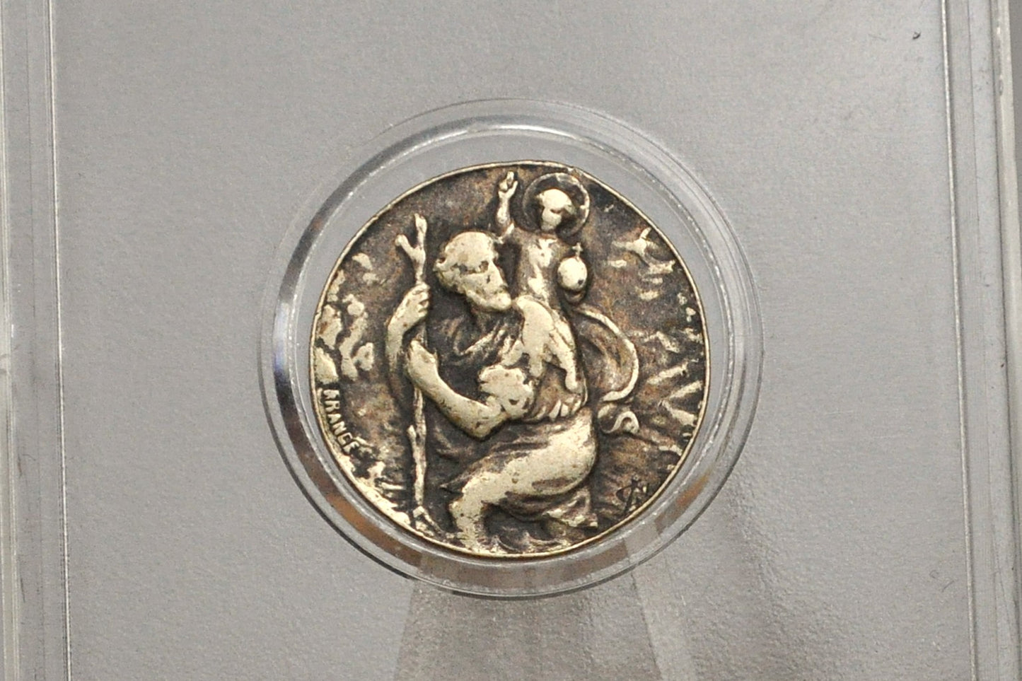 Rare St. Christopher Buggy Car Medal - Religious Protection Medal - Patron of Travelers Medal - Antique Car St. Christopher