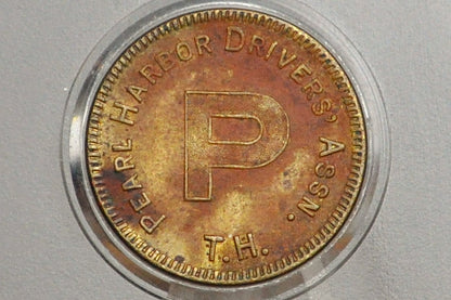 Vintage Pearl Harbor Drivers Association Hawaii Fare Token - Good For Token - Hawaii Transportation Token