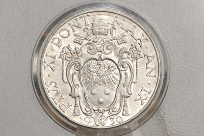 1930 Vatican City 50 Centesimi Coin - Vatican City Michael Archangel Coin - St. Michael the Archangel Coin