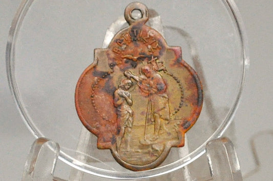 Antique Very Rare Nativity Scene and Baptism of Jesus Pendant - Old Greek Catholic Medal - Aged Greek Pendant