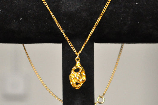 Amazing Faux Gold Nugget Necklace - 18 Inches - Gold Nugget Jewelry - Fake Gold Nuggets