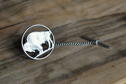 Handmade Buffalo Nickel Cutout Cufflink Pin - Handcrafted Cufflink Pin - Buffalo Nickel Commemorative Cutout Cufflink