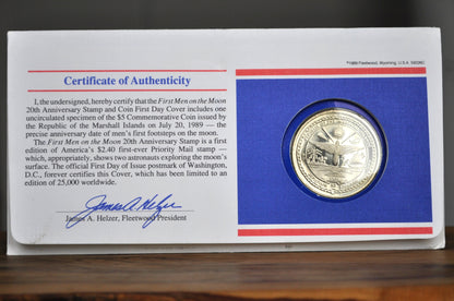 NASA United States Apollo 11 20th Anniversary Commemorative Five Dollars 1989 - Uncirculated - Vintage US Spacetravel -