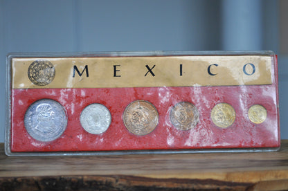1960/70s Mexico Uncirculated Set - Unique Mexican Collectible - Beautiful Mexican Coin Set -