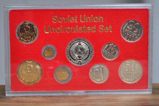 Soviet Union Uncirculated Coin Set 1988 - Great Condition - Late Years of the Soviet Union - Collectible Russian Set