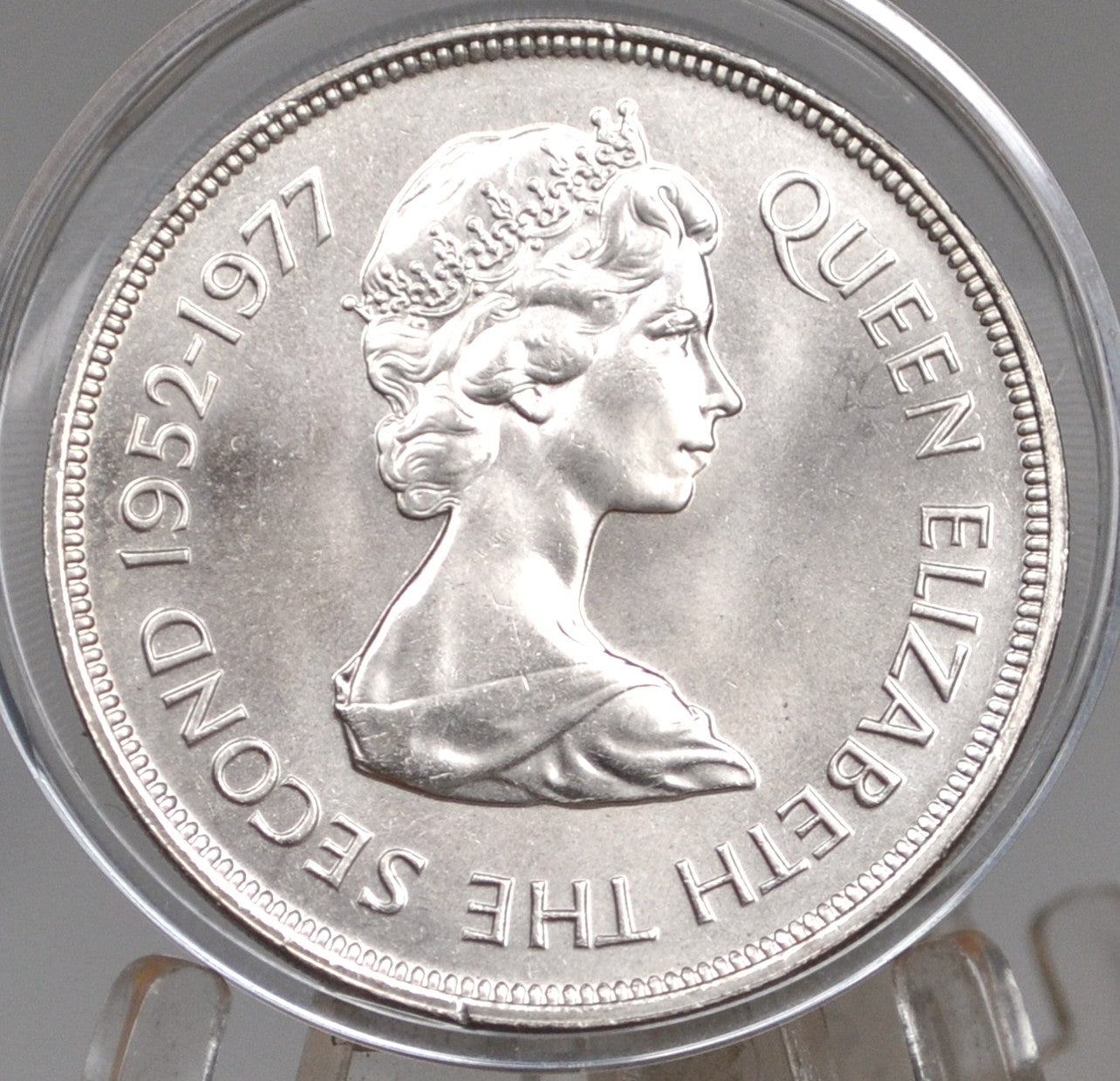 1977 Falkland Islands 50 Pence - Queen Elizabeth The Second 25th Anniversary of the throne Fifty Pence Commemorative Issue
