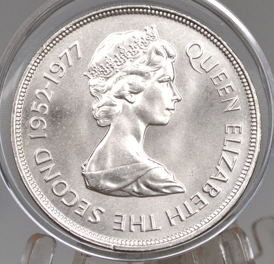 1977 Falkland Islands 50 Pence - Queen Elizabeth The Second 25th Anniversary of the throne Fifty Pence Commemorative Issue