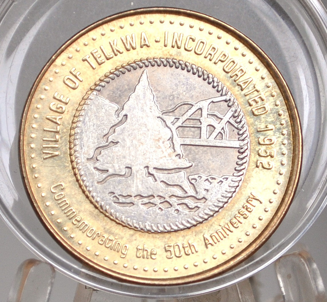 Bimetallic Village of Telkwa Three Dollar Trade Token 2002 - 2002 3$ Telkwa Trade Token Bimetallic