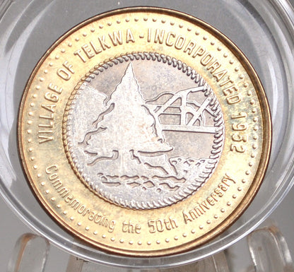 Bimetallic Village of Telkwa Three Dollar Trade Token 2002 - 2002 3$ Telkwa Trade Token Bimetallic
