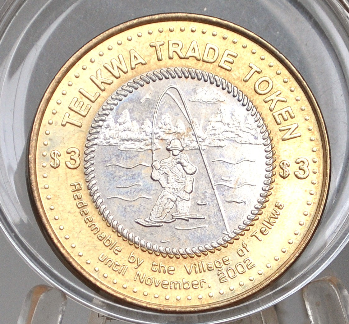 Bimetallic Village of Telkwa Three Dollar Trade Token 2002 - 2002 3$ Telkwa Trade Token Bimetallic