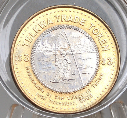 Bimetallic Village of Telkwa Three Dollar Trade Token 2002 - 2002 3$ Telkwa Trade Token Bimetallic