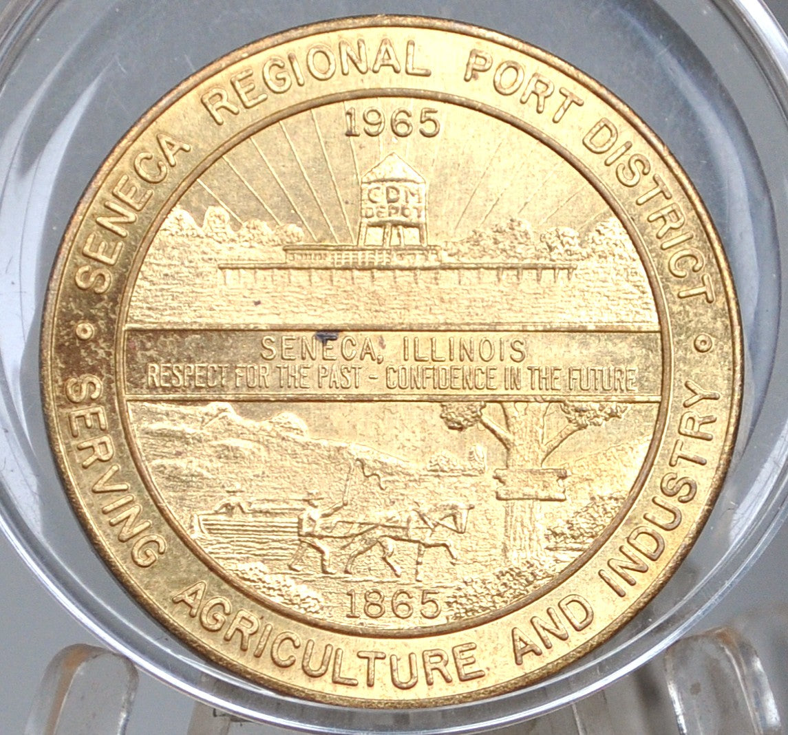 1865-1965 Seneca, Illinois 50 Cents in Trade Token - Illinois Trade Token - Fifty Cent Illinois Trade Token Celebrating Headquarters in Seneca, Illinois