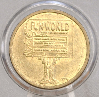 2006 Fun World Street Sign Arcade Token Nashua New Hampshire - Fun World Nashua New Hampshire Arcade Token