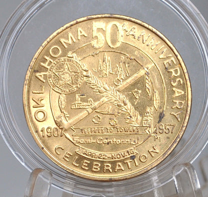 Oklahoma 1907-1957 50th Anniversary Celebration Token - Fifty Anniversary Semi-Centennial Exposition