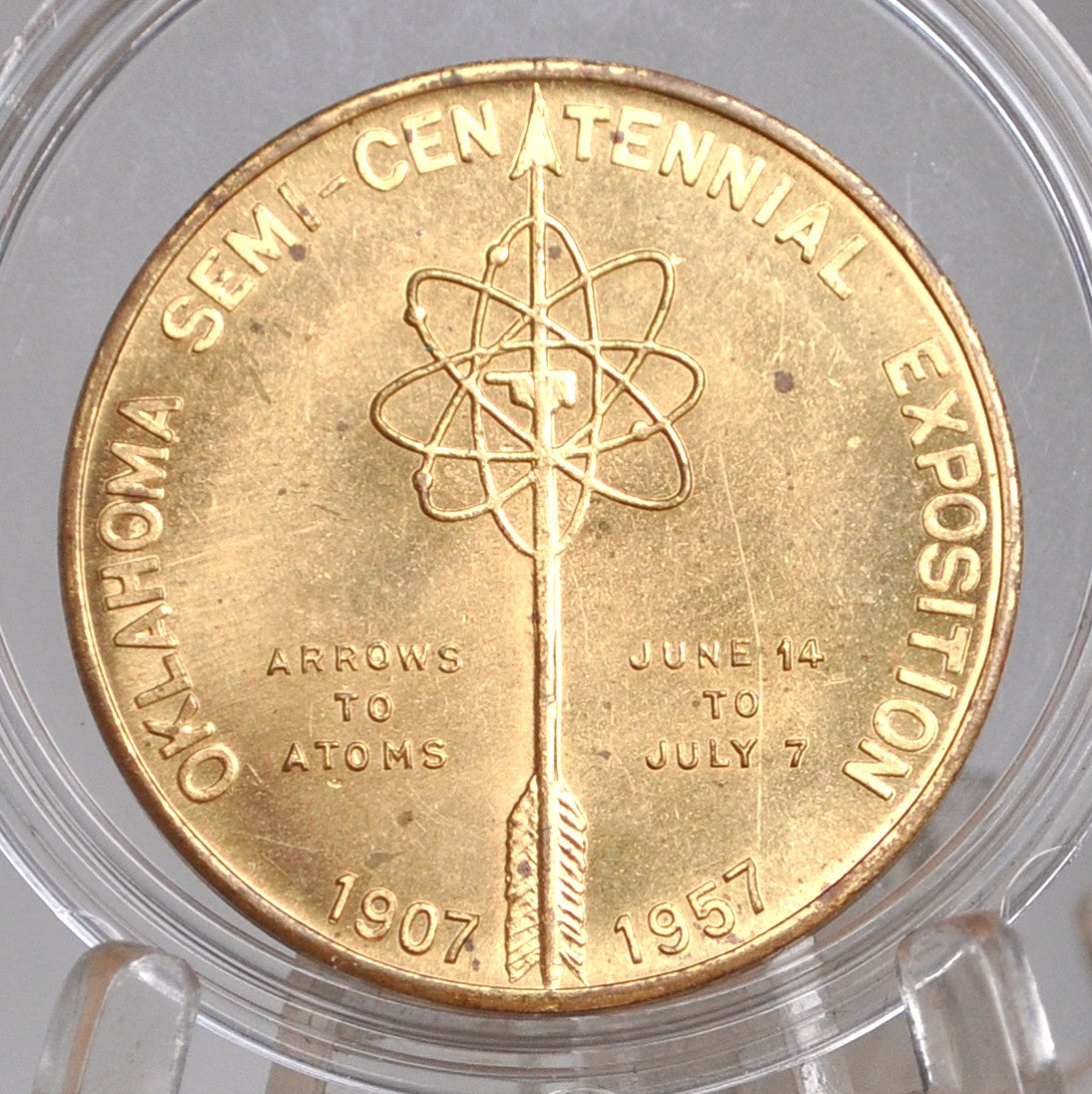 Oklahoma 1907-1957 50th Anniversary Celebration Token - Fifty Anniversary Semi-Centennial Exposition