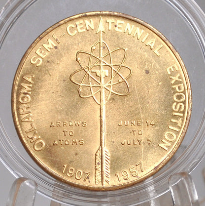 Oklahoma 1907-1957 50th Anniversary Celebration Token - Fifty Anniversary Semi-Centennial Exposition