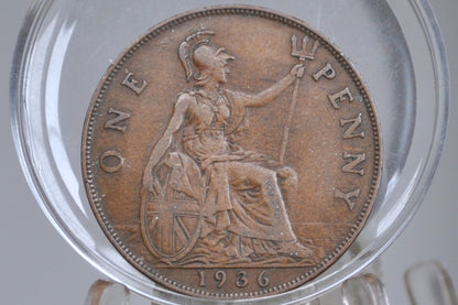 1936 Great Britain One Penny - Choose by Grade / Coin - UK Large Penny 1936