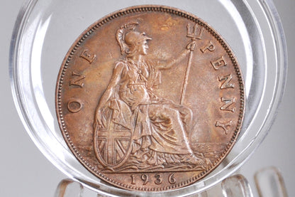 1936 Great Britain One Penny - Choose by Grade / Coin - UK Large Penny 1936