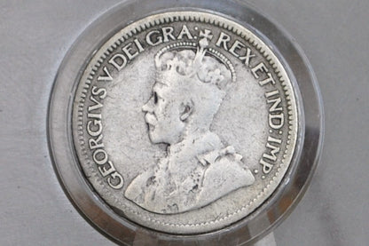 1935 Canadian Silver 10 Cent Coin - Fine-Very Fine Grade/Condition, Low Mintage Date, Canada 10 Cent Sterling Silver 1935 Canada