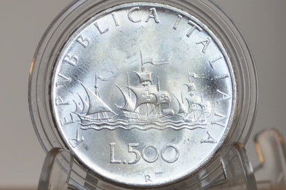 Stunning Italian 500 Lire Coin 1966R - Gem BU - Absolutely Beautiful Italian Coin - Silver 500 Lire Italy