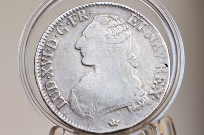 1781 ECU France Toulouse Mint Great Detail, Only 264,000 Made - Louis XVI - French Silver ECU 1781 M - 1700s Silver Coin