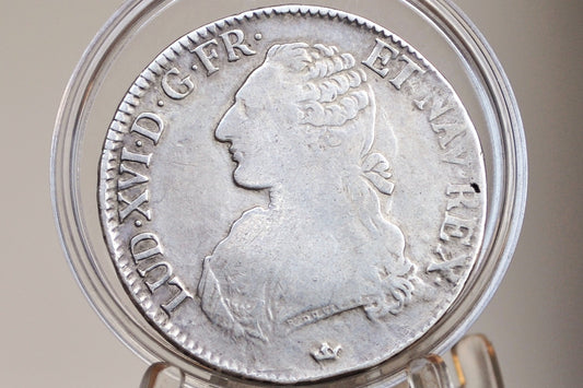 1781 ECU France Toulouse Mint Great Detail, Only 264,000 Made - Louis XVI - French Silver ECU 1781 M - 1700s Silver Coin