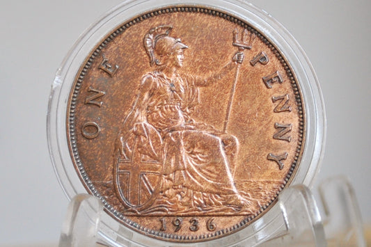 1936 Great Britain One Penny - Choose by Grade / Coin - UK Large Penny 1936