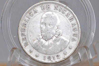 Rare Silver 1912 Nicaragua 25 Centavos - Great Condition - Only 320,000 Minted - Twenty-Five Centavos de Cordoba Coin Nicaragua -