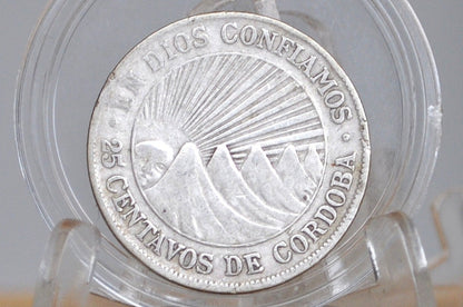 Rare Silver 1912 Nicaragua 25 Centavos - Great Condition - Only 320,000 Minted - Twenty-Five Centavos de Cordoba Coin Nicaragua -