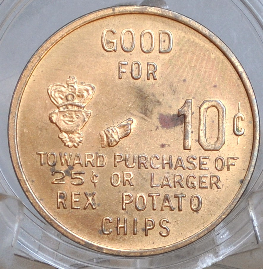 Rex Potato Chips: Good For 10 Cents Off Bag Of Chips - Rex Potato Chip Ten Cent Discount Token
