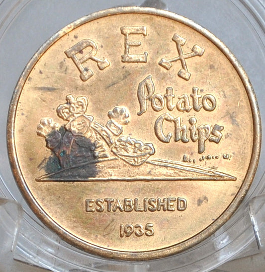 Rex Potato Chips: Good For 10 Cents Off Bag Of Chips - Rex Potato Chip Ten Cent Discount Token