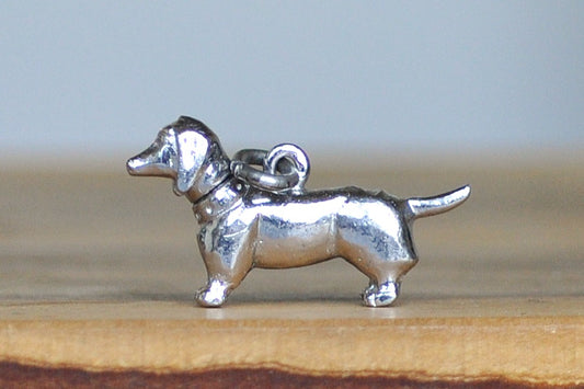 Adorable Sterling Silver Dachshund Pendant - Tested Sterling Silver - Moveable Head Weiner Dog Charm