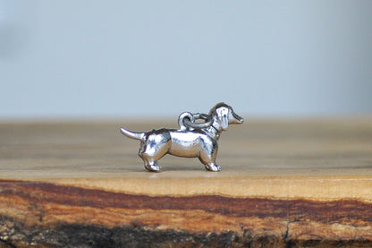 Adorable Sterling Silver Dachshund Pendant - Tested Sterling Silver - Moveable Head Weiner Dog Charm
