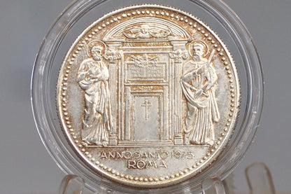 1975 Sterling Silver Vatican City Commemorative Pope Paulus VI Medal - Holy Year Memorial Medal - Paul VI Medallion