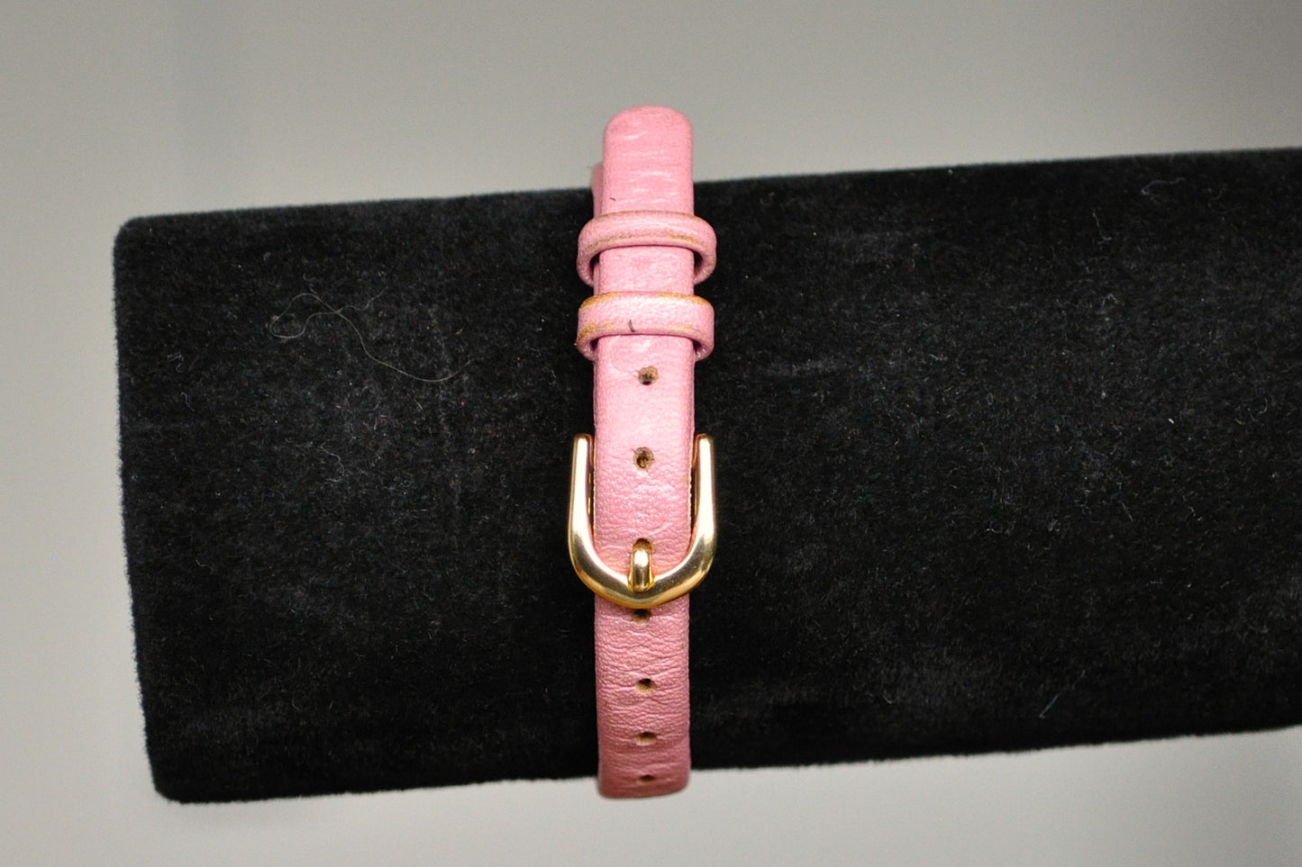 Beautiful Gold Tone Timex Analog Watch - Pink Floral Genuine Leather Watch - Working!