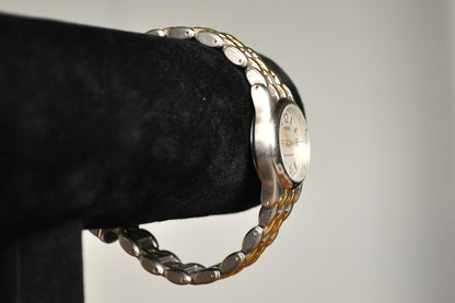 Scarce Stainless Steel Silver Tone Lorus Date Watch - Silver and Gold Tone Band - Working! - Water Resistant