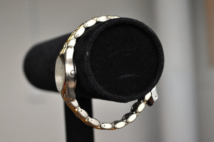 Scarce Stainless Steel Silver Tone Lorus Date Watch - Silver and Gold Tone Band - Working! - Water Resistant