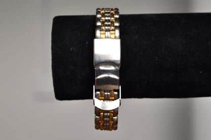 Scarce Stainless Steel Silver Tone Lorus Date Watch - Silver and Gold Tone Band - Working! - Water Resistant
