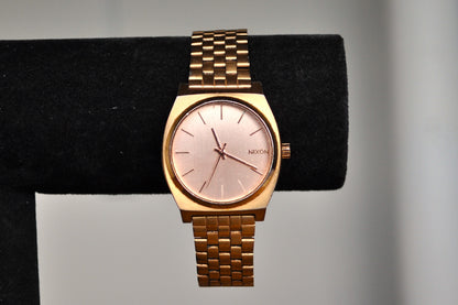 Beautiful Nixon Time Teller Stainless Steel Rose Gold Tone Watch - Parts and Repair Watch - Nixon A045 - Not Working!