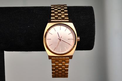 Beautiful Nixon Time Teller Stainless Steel Rose Gold Tone Watch - Parts and Repair Watch - Nixon A045 - Not Working!