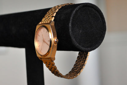 Beautiful Nixon Time Teller Stainless Steel Rose Gold Tone Watch - Parts and Repair Watch - Nixon A045 - Not Working!