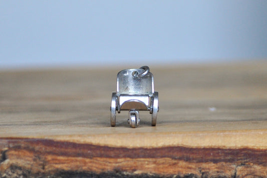 Rare Sterling Silver Wheelchair Pendant - Stamped and Tested Sterling Silver - Moveable Wheels