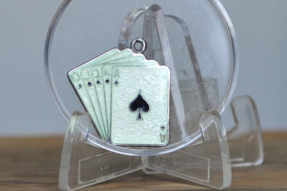 Rare Sterling Silver Spade Royal Flush Pendant - Tested and Stamped Sterling Silver - Beau Sterling Charm